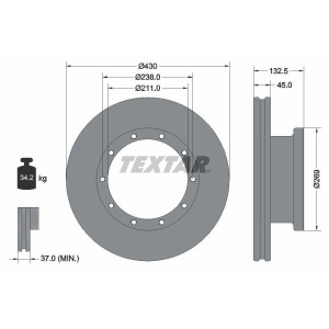 Тормозной диск TEXTAR 93087900