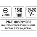 YT-28300 Vooluindikaator 250V 3x190mm YATO