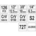 YT-38875 komplekt tööriistadele 126tk