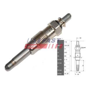 Glow Plug, auxiliary heater FAST FT82710