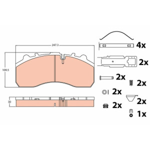 Piduriklotsi komplekt,ketaspidur TRW GDB5067
