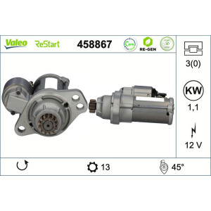 Käynnistinmoottori VALEO 458867