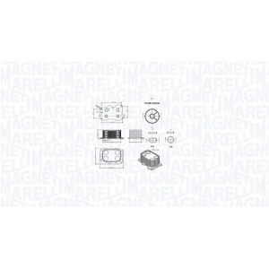 Oil Cooler, engine oil MAGNETI MARELLI 350300000900