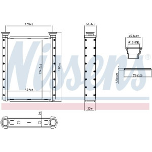 Heat Exchanger, interior heating NISSENS 707414