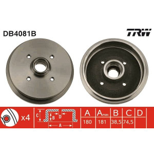 Тормозной барабан TRW DB4081B