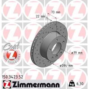 Brake Disc ZIMMERMANN 150.3423.52
