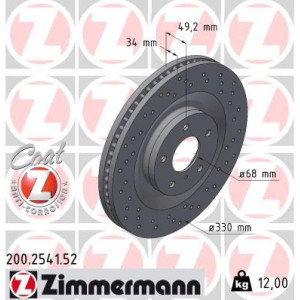 Brake Disc ZIMMERMANN 200.2541.52