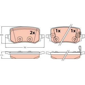 Brake Pad Set, disc brake TRW GDB2615