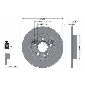 Brake Disc TEXTAR 92316803