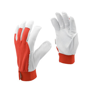 Work gloves size 9, leather + textile, YT-746418 YATO