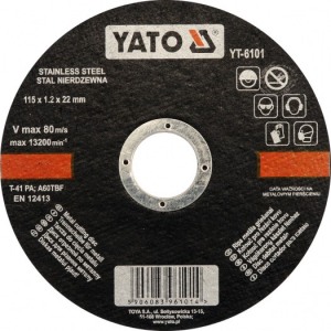 YT-6101 Cutting Disc for Stainless Steel 115x1x22mm YATO