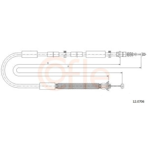 Cable Pull, parking brake COFLE 12.0706