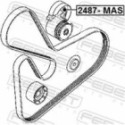 Tensioner Pulley, V-ribbed belt FEBEST 2487-MAS