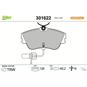 Piduriklotsi komplekt,ketaspidur VALEO 301622
