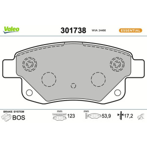 Brake Pad Set, disc brake VALEO 301738