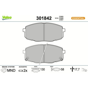 Piduriklotsi komplekt,ketaspidur VALEO 301842