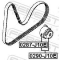 Belt Tensioner, V-ribbed belt FEBEST 0290-J10E