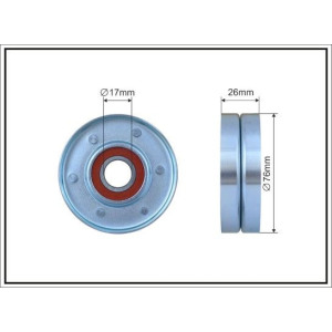 Tensioner Pulley, V-ribbed belt CAFFARO 163-00
