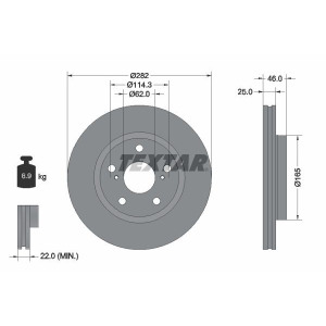 Brake Disc TEXTAR 92341103