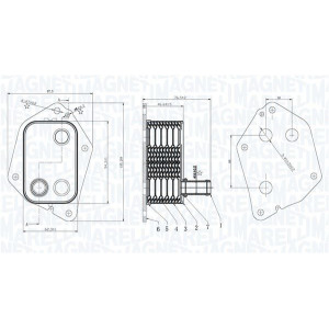 Oil Cooler, engine oil MAGNETI MARELLI 350300006000