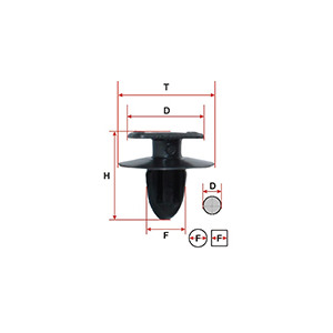 369 Fastening Clip Alfa Romeo, Fiat, Lancia, T:14mm, F:6mm