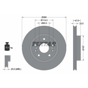 Brake Disc TEXTAR 92268303