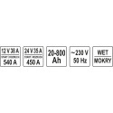 YT-83062 akulaadija 12/24V 20/800AH käivitusabiga