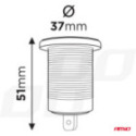 Veekindel laadija USB+USB-C 12/24 3,0A 37mm + VOLTMEETER