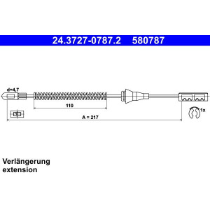 Cable Pull, parking brake ATE 24.3727-0787.2