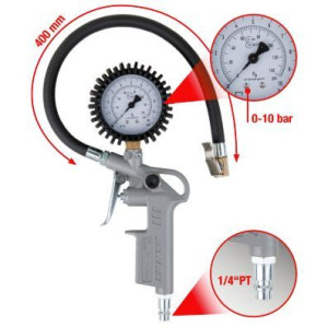 Compressed Air Tyre Gauge/-Filler KS TOOLS 515.1960