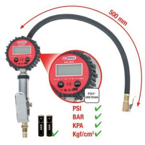 Compressed Air Tyre Gauge/-Filler KS TOOLS 515.1970