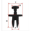 370A19-02 Capped Push Pin (GREY) 8mm, Mazda, Mitsubishi, Nissan, Honda
