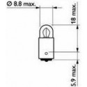 Bulb T2W Long Life 24V 2W BA9s SCT 202372