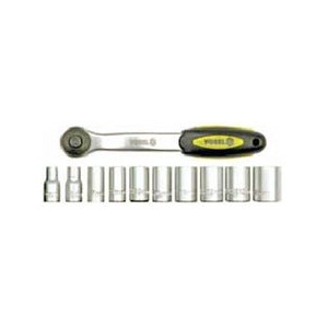 VOREL 58600 Набор трещотки и торцевых головок 1/4", 5&ndash;14 мм, 11 предметов
