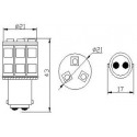 Лампочка светодиодная P21/5W 12V/13x5050 BAY15d SCT