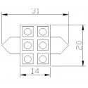 SCT 210148 LED-polttimo C5W/C10W 12V 6×5050 SMD T11×31 SV8.5
