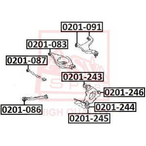 Mounting, control/trailing arm ASVA 0201-244