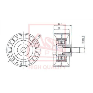 Натяжной ролик, клиновой ремень ASVA CHRBP-007